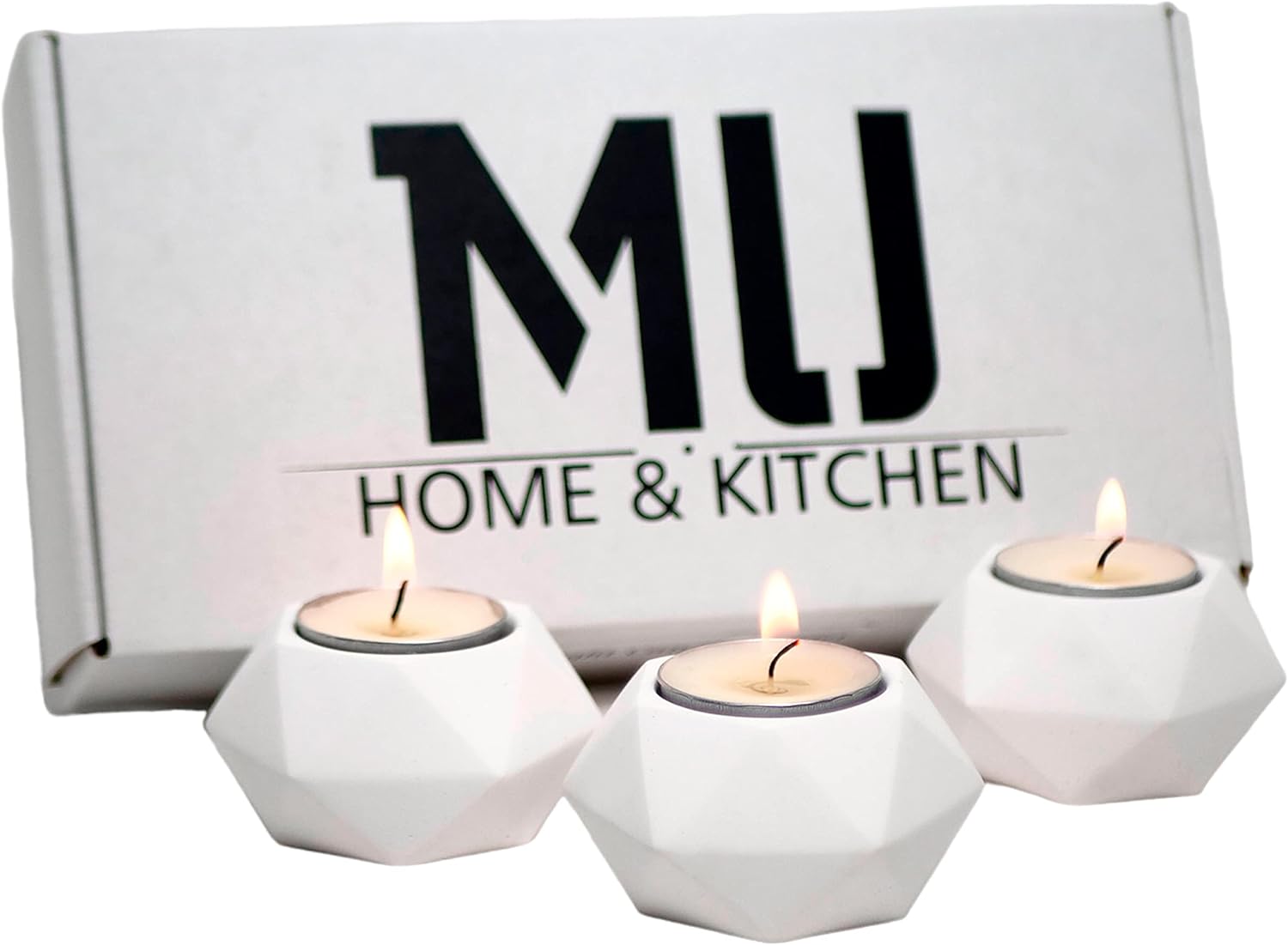 MU 3'lü Set Tealight Mumluk - El Yapımı Beyaz Mumluk, Ev, Parti, Düğün, Masa Dekoru