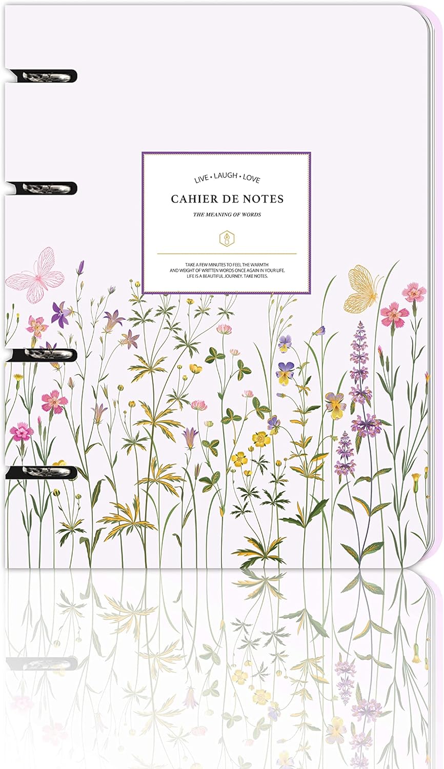 RinGo Mekanizmalı Defter, Değişebilen Sayfalar, 80 gr. 80 yp.Çizgili (Spring Florals)