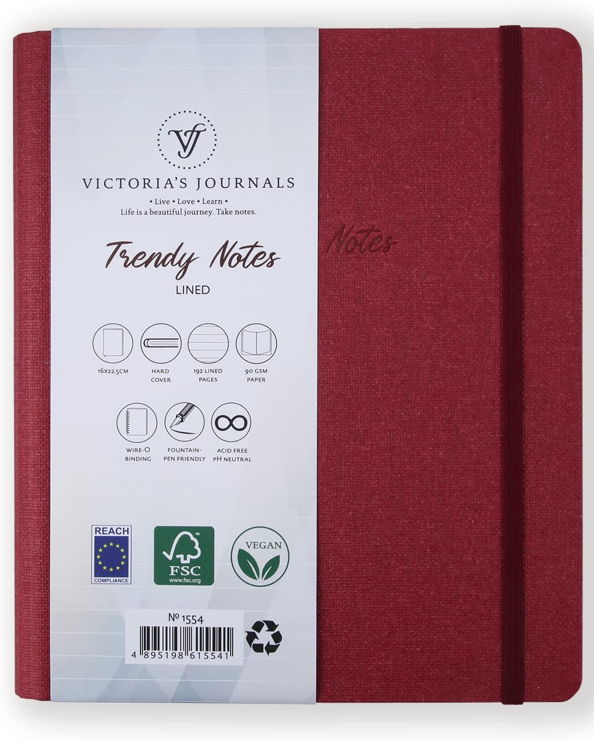 Journals Canvas Tarihsiz Gizli Spiralli Defter (Bordo)