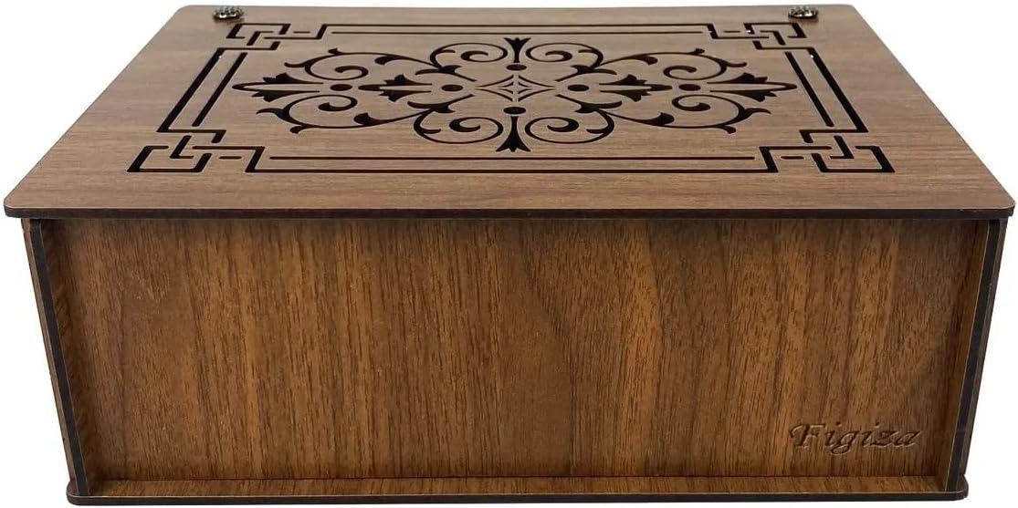 Ahşap Çay Kutusu 9 Bölmeli Kapaklı Poşet Bitki Çayı Saklama Kabı (tea Box)