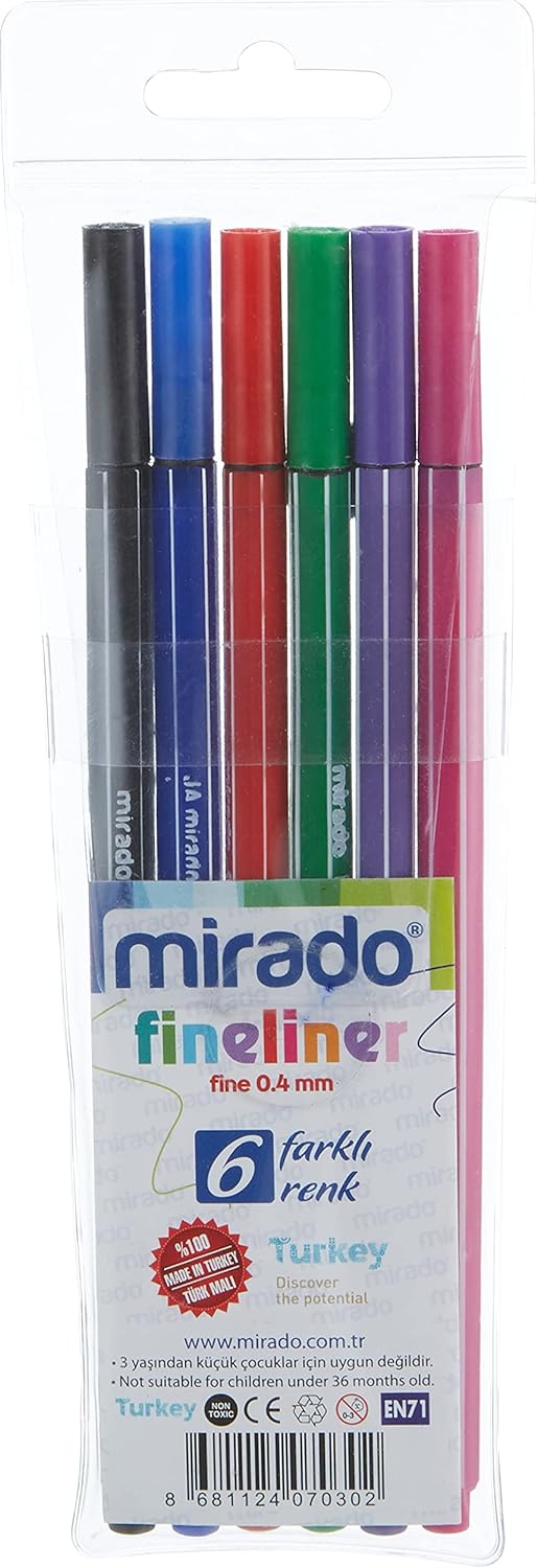 Mirado FL06 PVC Fineliner Set, 6'lı