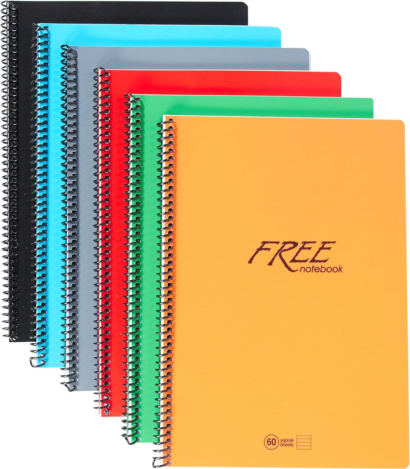 A4 60 Yp.Çizgili PP Kap.Free Defter-6Lı Paket