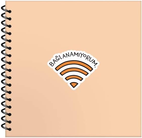 50 Yaprak Çizgili Sert Kapak Stickerlı Defter, Bağlanamıyorum, 16x15cm