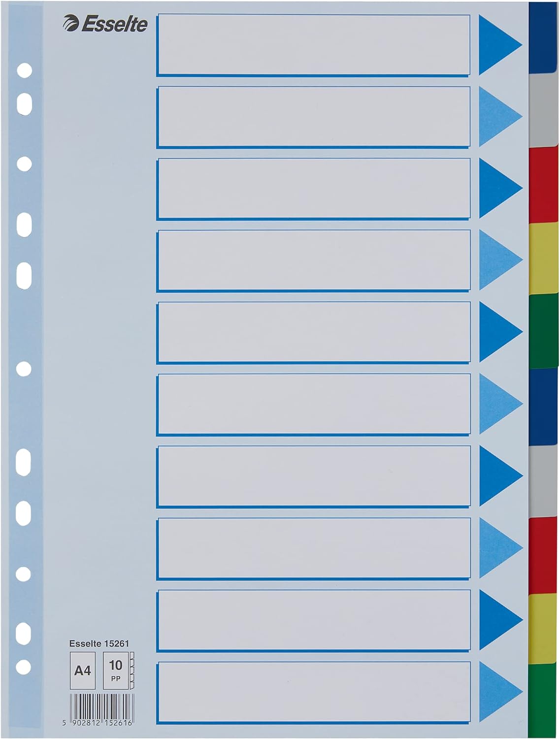 1-10 Separatör, A4, Farklı Renklerde, 10'Lu Paket, 15261