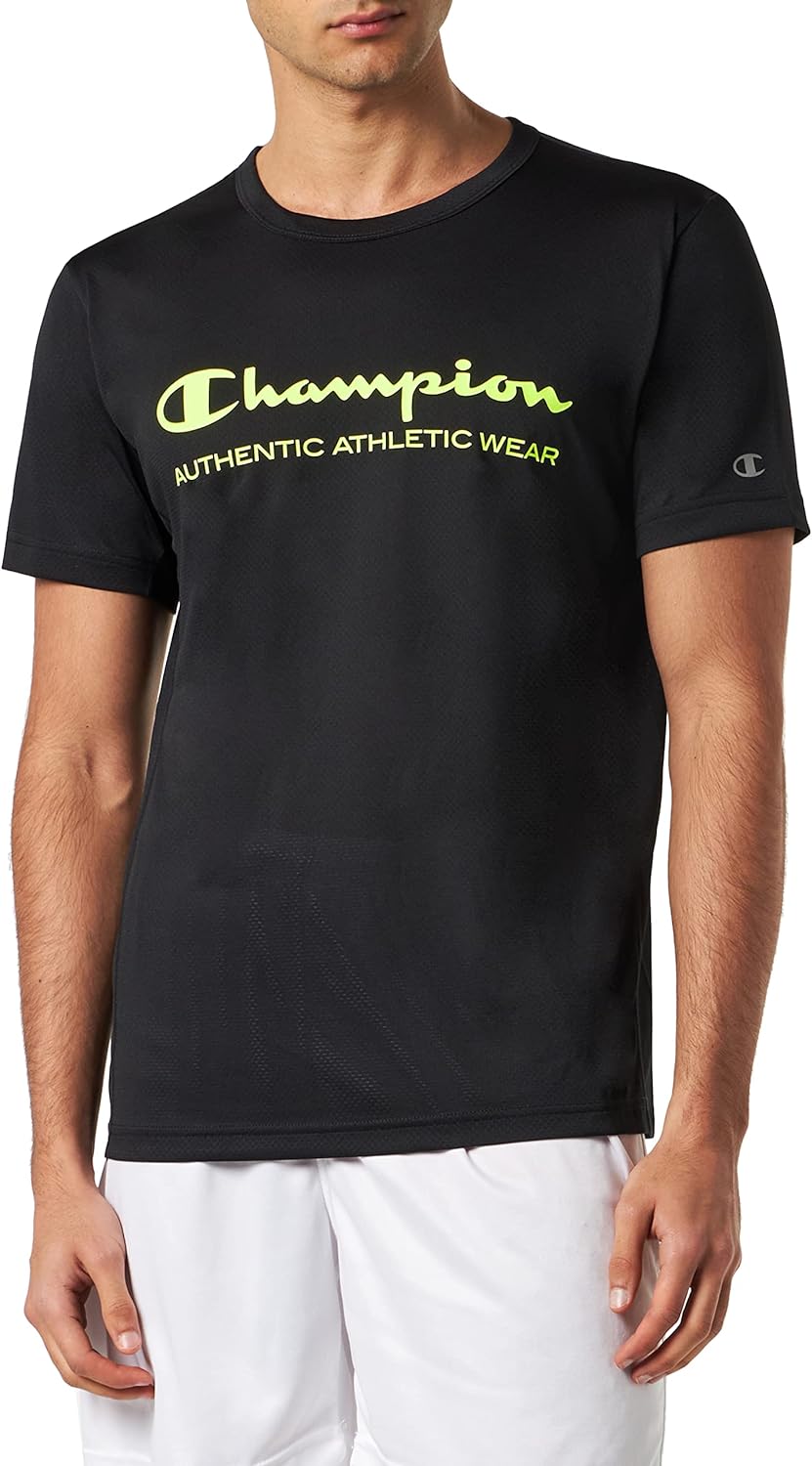 Champion Atletik C-Sport Quick Dry  File Renkli Logo T-Shirt Erkek