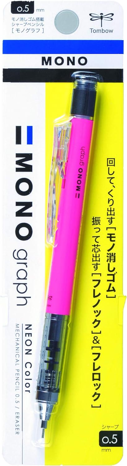 Tombow Mono Graph Neon M.Kurşun Kalem, 0,5Mm Blisterli(1Adet),Neon Pembe