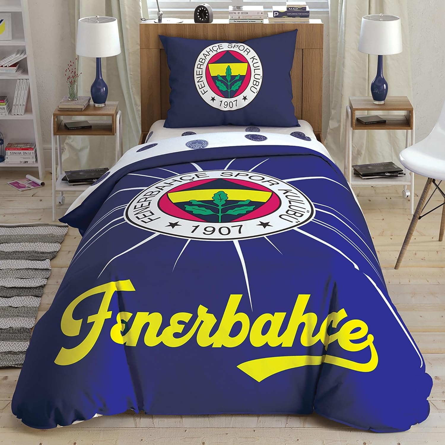 Lisanslı Nevresim Takımı Fenerbahçe Lıght Glow Nevresim Takımı Çok Renkli Tek Kişilik