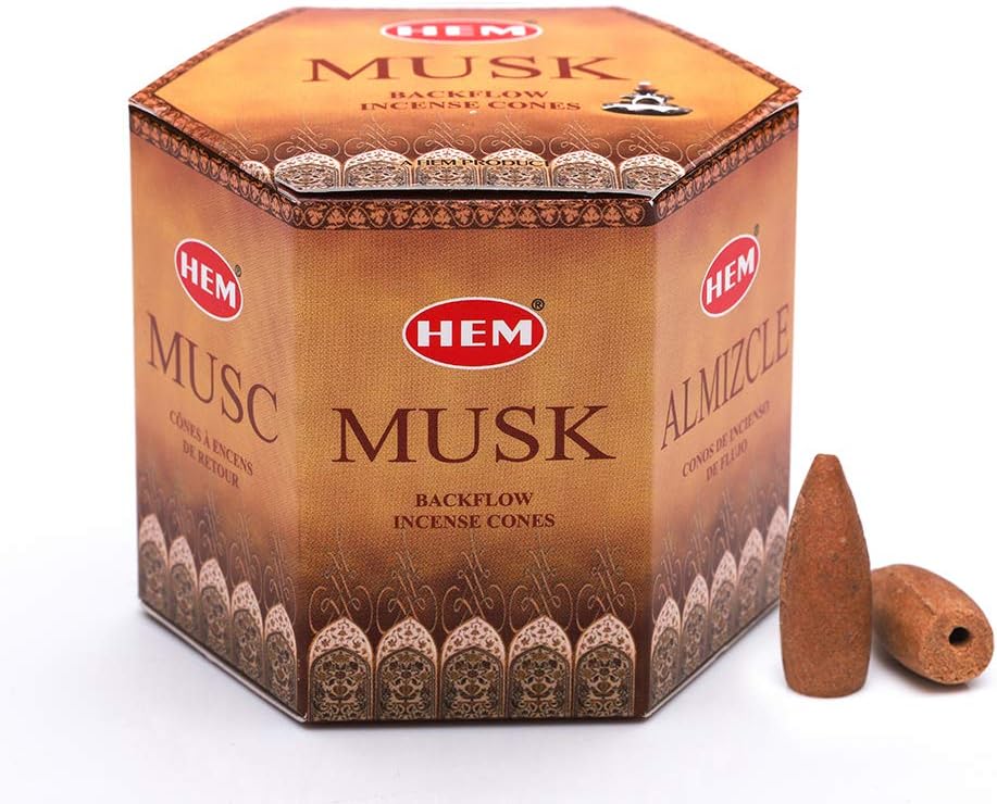 Hem Tütsü Geri Akış Şelale Misk Kokulu 40 Konik Tütsü - Musk Backflow Incense Cones