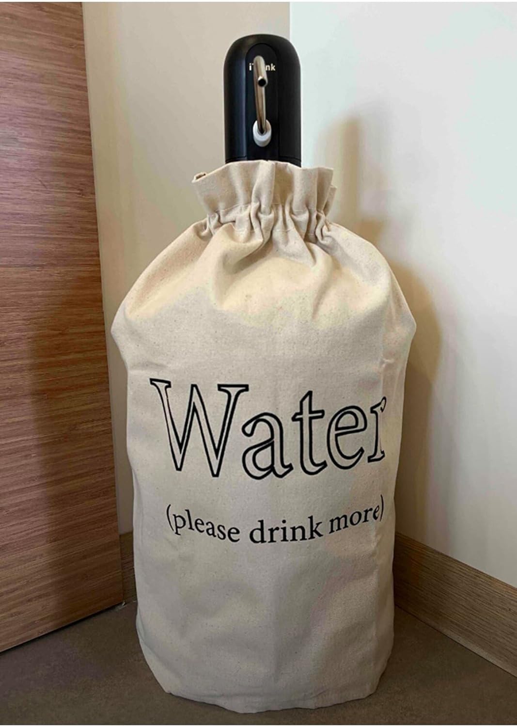 Krem Damacana Kılıfı (Water please drink more) Baskılı