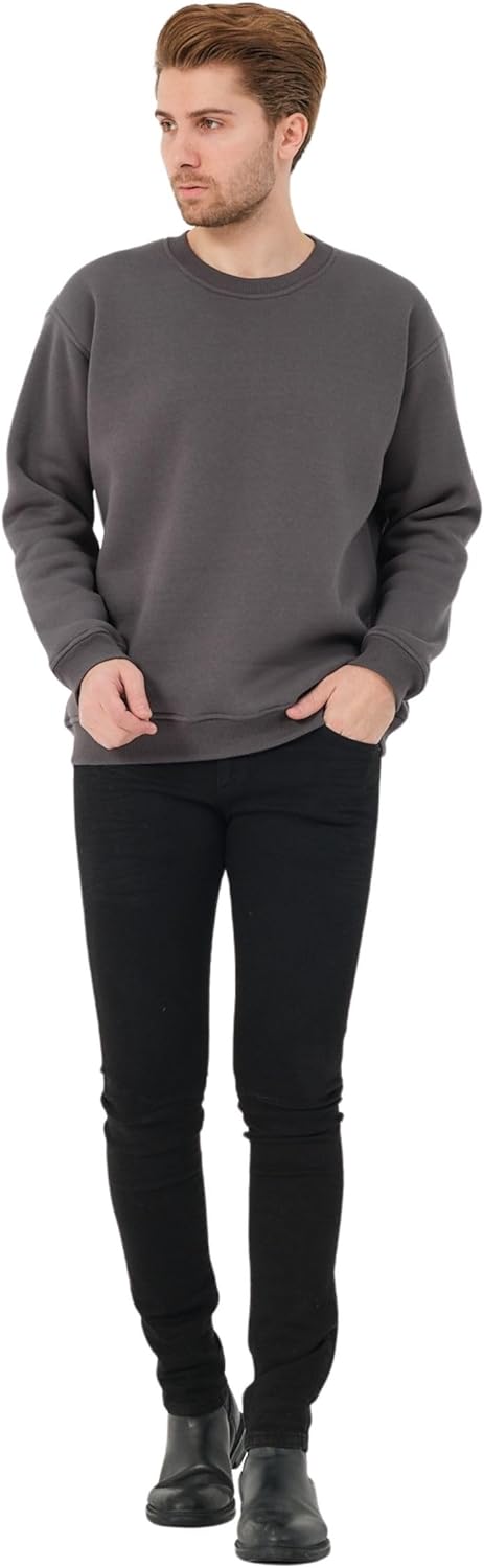 Erkek Oversize Basic Bisiklet Yaka Sweatshirt