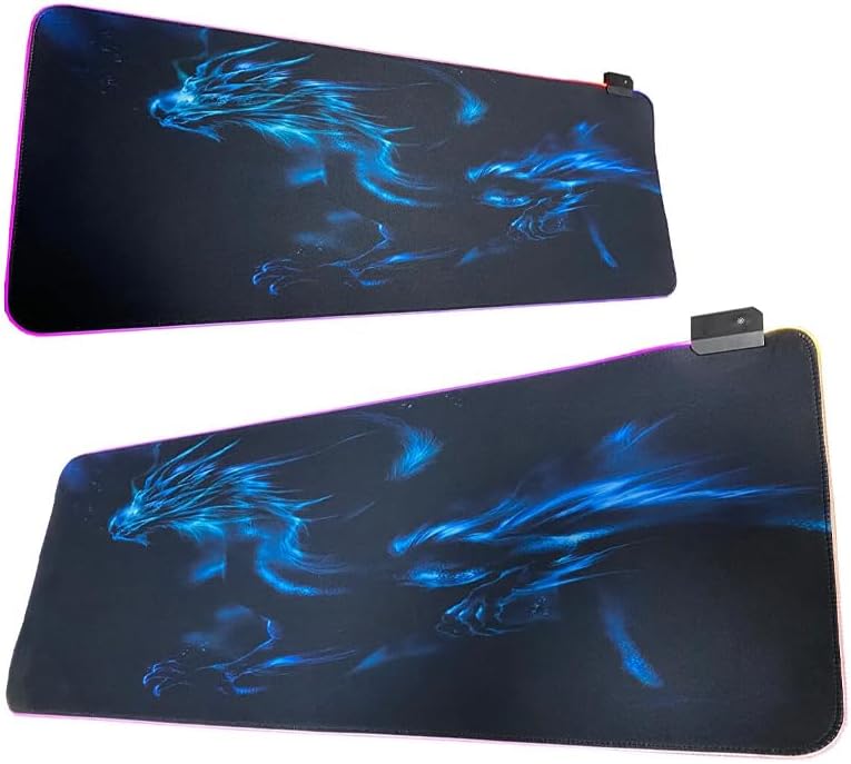 80x30cm Büyük Boy Xxl Resimli Desenli Mousepad Rgb Led Işıklı  Gamer Oyuncu Mouse Pad (EJDERHA)