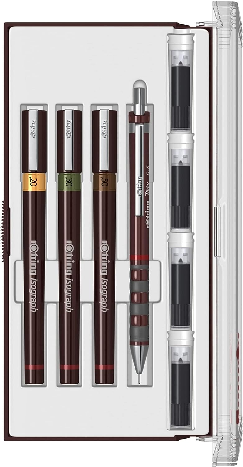 Isograph Junior Set (0.2-0.3-0.5 mm) + Tikky Mekanik Kurşun Kalem 0.5 mm - S0699320