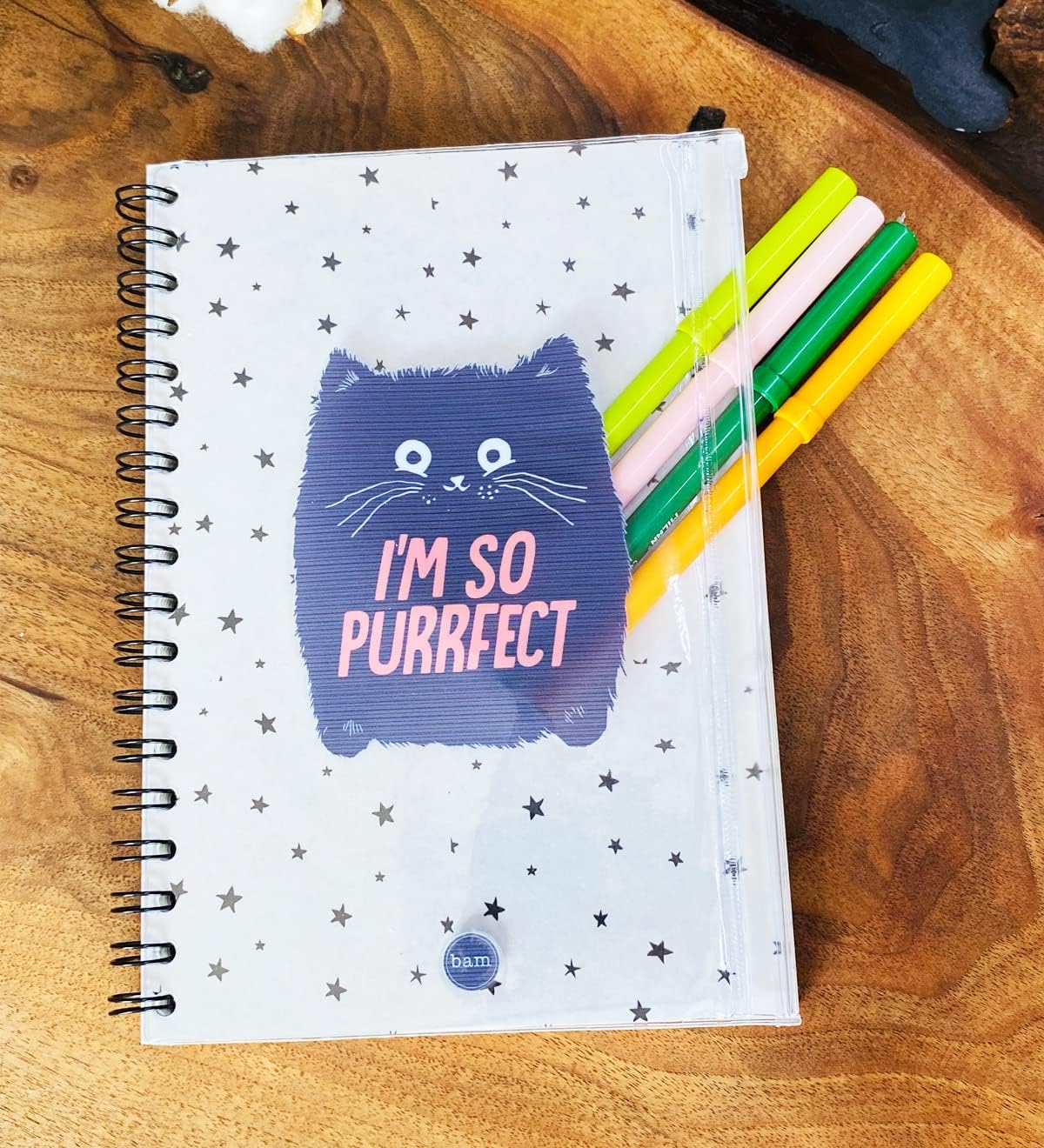 I'm So Purrfect Tasarımlı Çanta Kapaklı Spiralli Defter