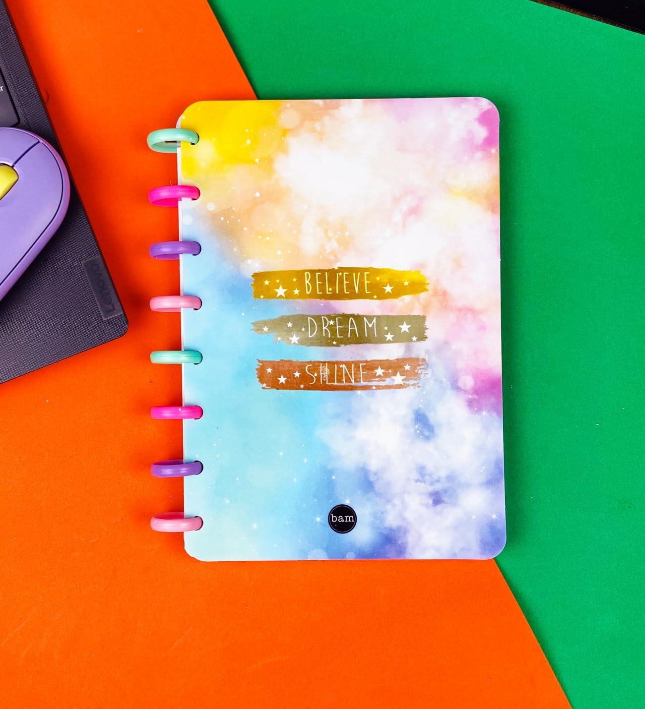 Believe Your Shine Tasarımlı Yeni Nesil Kalp Spiralli Defter