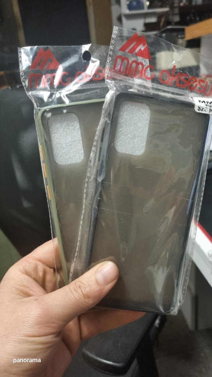 samsung s20 plus siyah mika kılıf yanlar esnek (Yeşil)