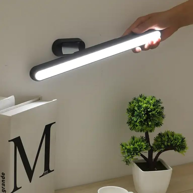 Manyetik Lamba Mutfak Banyo Masa Lambası Ayarlanabilir Açı 3 Farklı Renk Tonu Okuma Işığı Manyetik Dolap Işığı Asılı Led Masa Lambası USB Şarj Edilebilir Salon Aydınlatma TableLamp Siyah