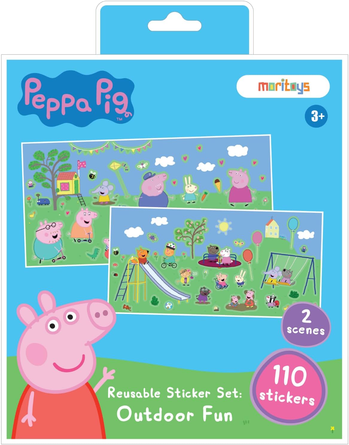 Peppa Pig - Reusable Sticker: Outdoor Fun - Tak çıkar çıkarma oyunu - 110 çıkartma