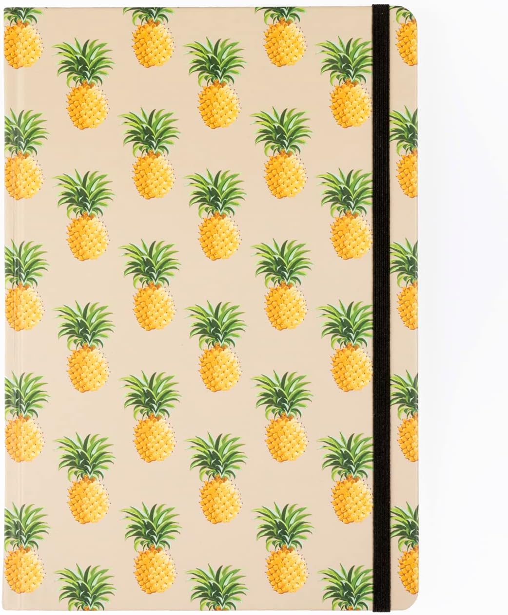 , Lotus 17x24 cm Ananas Desenli Sert Karton Kapaklı Defter, 96 Yaprak, Çizgili - Açık Kahve