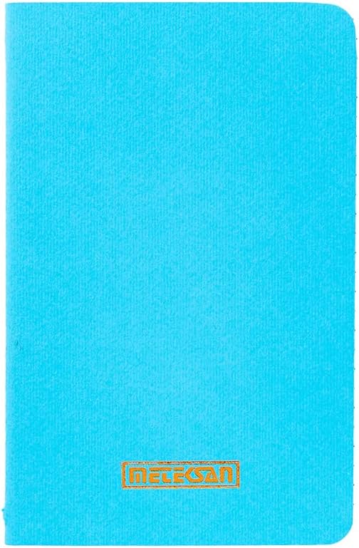 s 9x14 cm Karton Kapaklı İplik Dikişli Defter, 24 Yaprak, Düz, Mavi