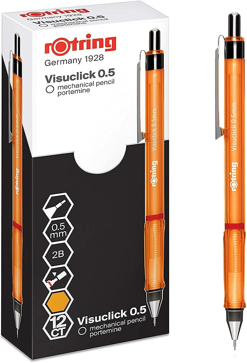 Visuclick Mekanik Kurşun Kalem 0.5 mm, Turuncu - 2089093