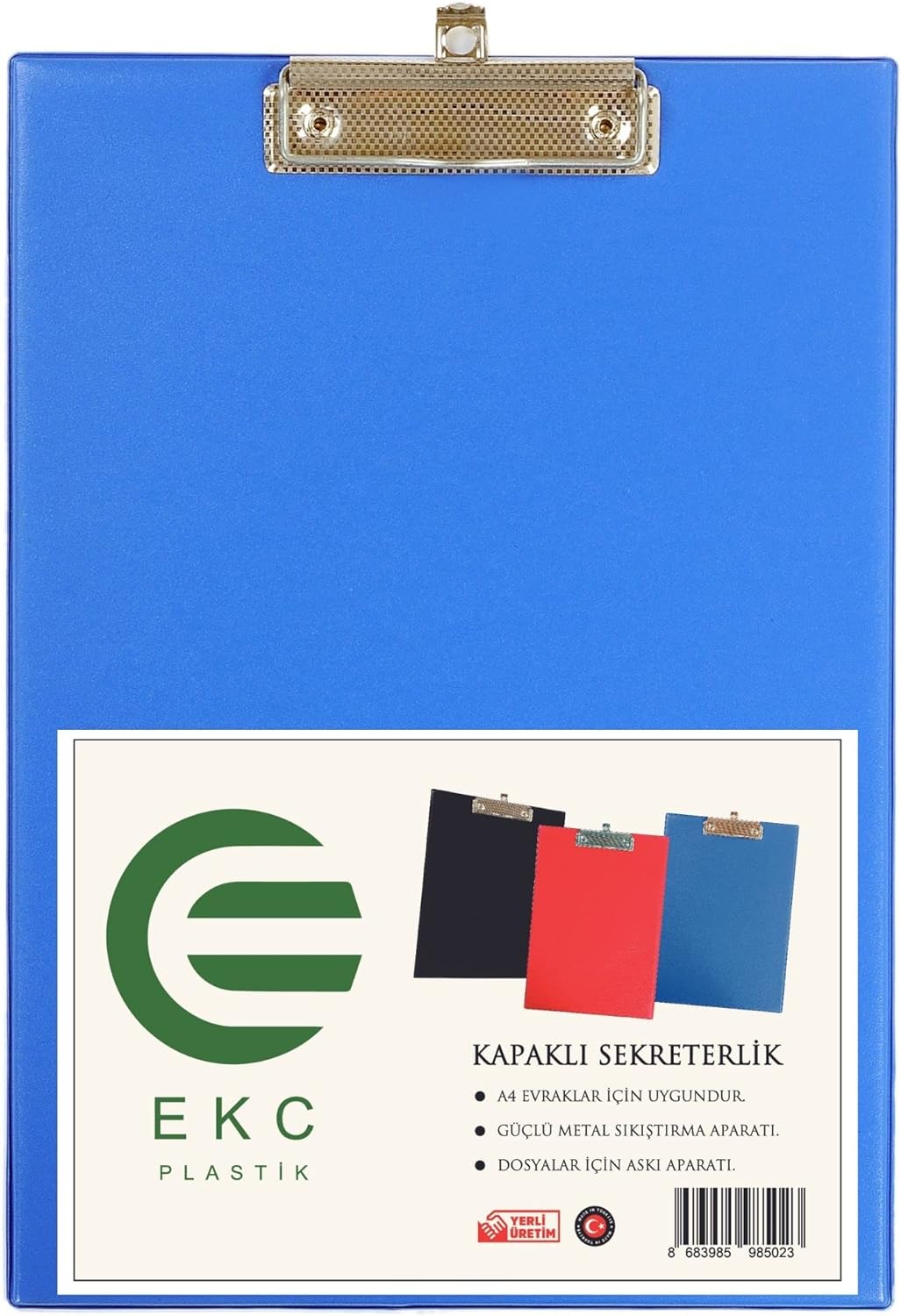 EKC - A4 Kapaklı Sekreterlik Mavi, Bloknot Yazı Tablası