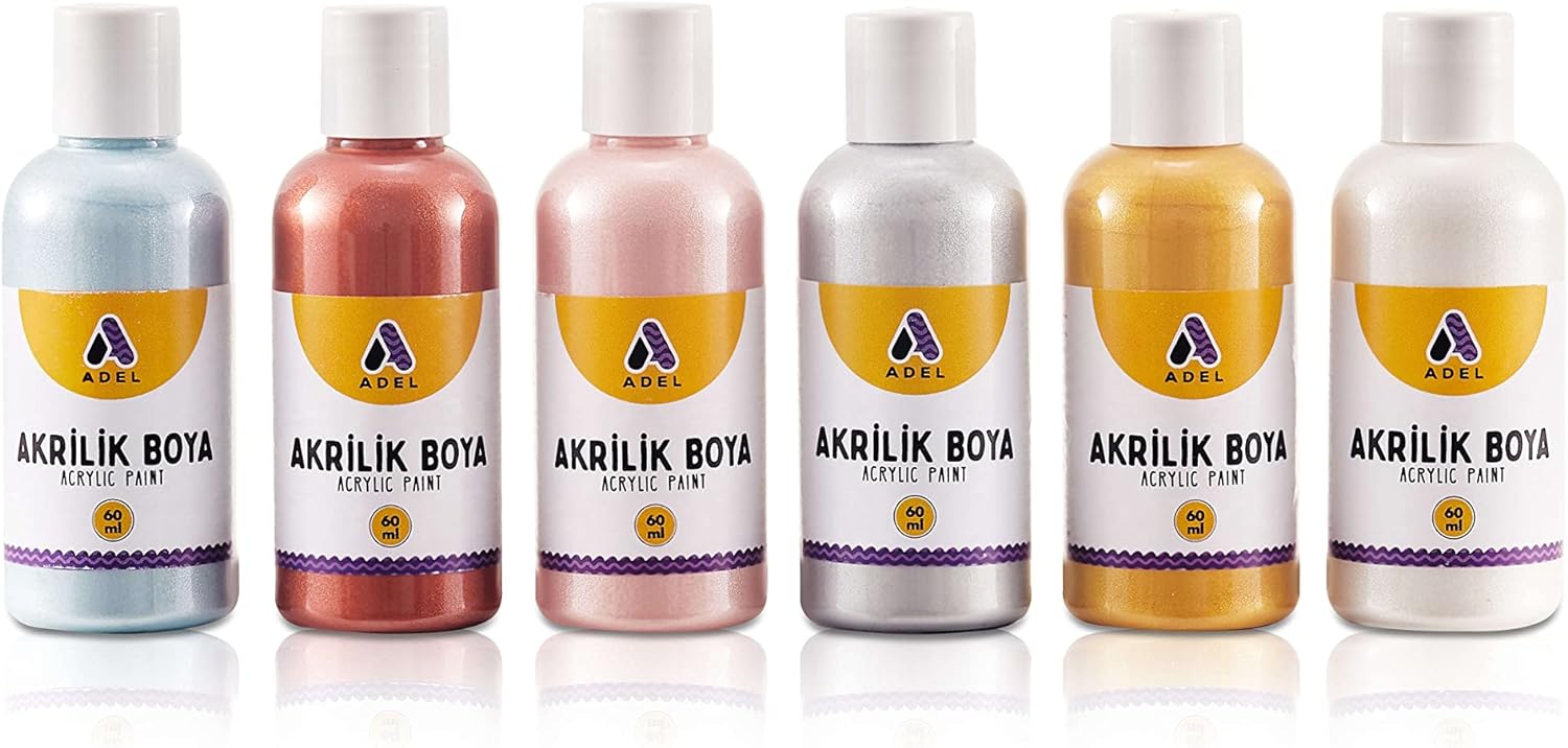 Akrilik Boya 60 ml x 6 Metalik Renkler