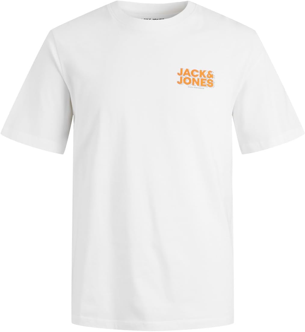 Erkek JCOSPACE TEE SS CREW NECK FST Tişört, Beyaz, XXL