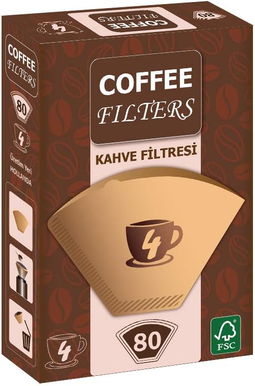 Coffee Filters Filtre Kahve Kağıdı 80'li Brown 1X4