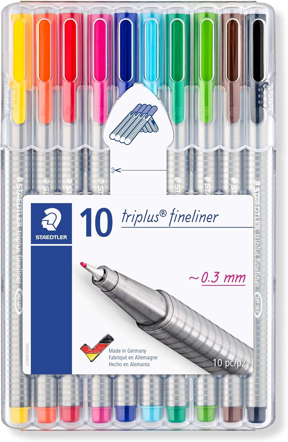 334 Sb10 Triplus Üçgen Fineliner 0.3 mm 10'lu Set