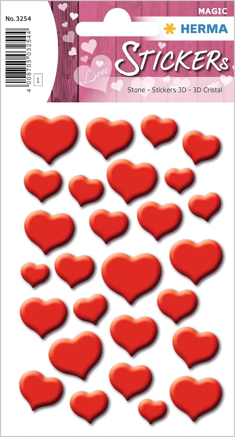 HERMA 1757 Love Liebe Sticker selbstklebende Aufkleber mit Liebes-Motiven zum Valentinstag, Hochzeit, Basteln, Scrapbooking oder als Geschenk, 36 Deko-Sticker