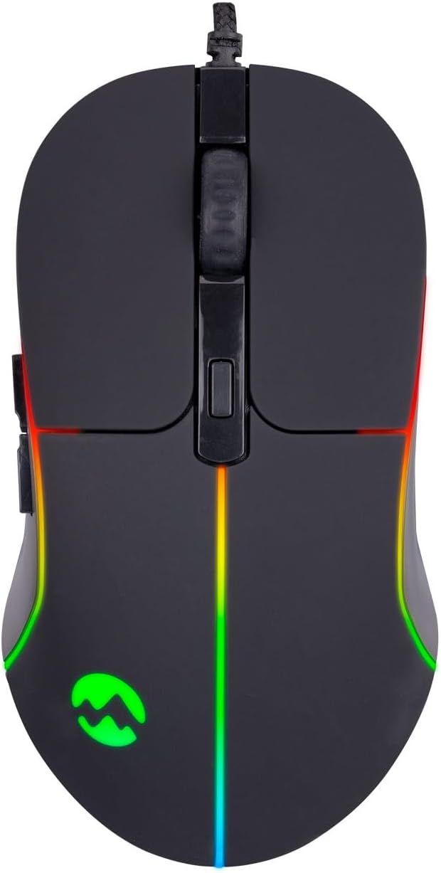 RAGE-X3 RGB 6 Mod Aydınlatmalı 125 Mhz Bildirimli Usb 7 Tuşlu Siyah 6400 dpi Mıknatıs Halkalı Örgülü  Oyuncu Mouse