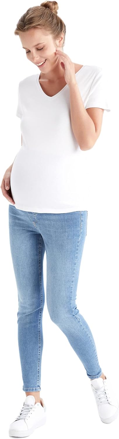 Kadın Skinny Fit Dar Paça Hamile Jean Pantolon