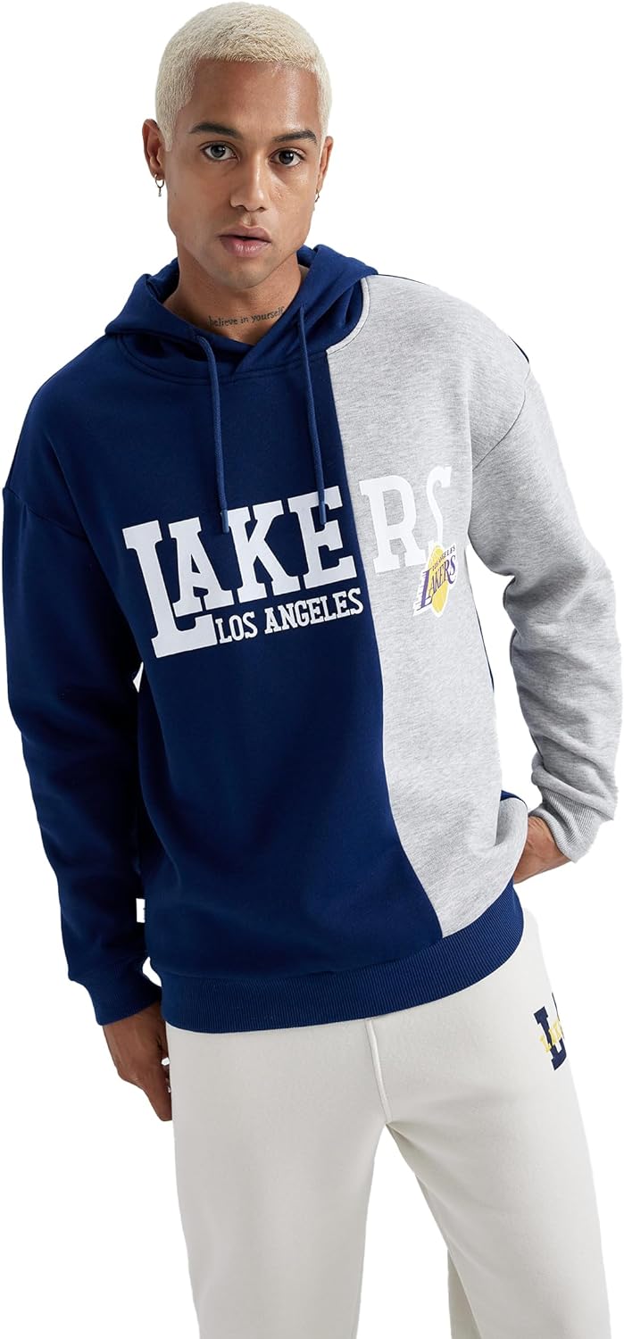 Erkek Fit NBA Los Angeles Lakers  Fit Kapüşonlu Sweatshirt