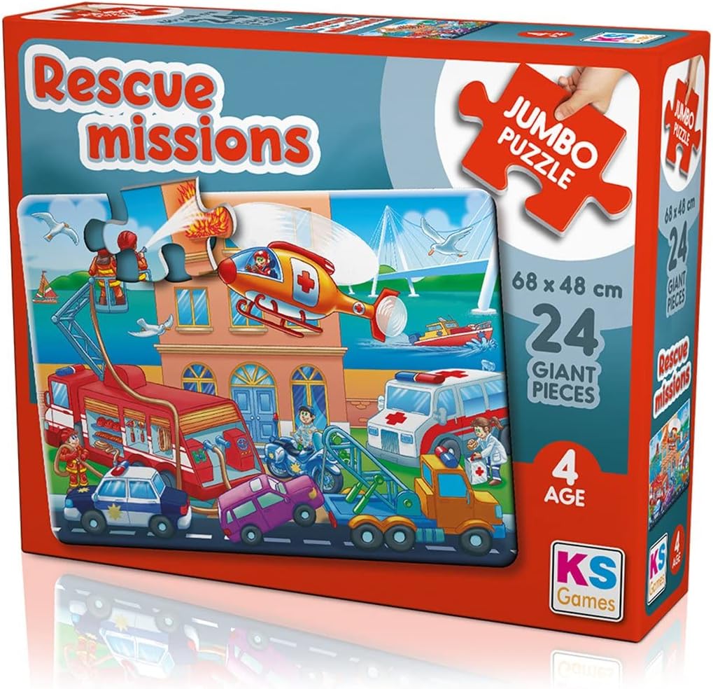 KS GAMES Rescue Missions 24 Parça Dev Puzzle