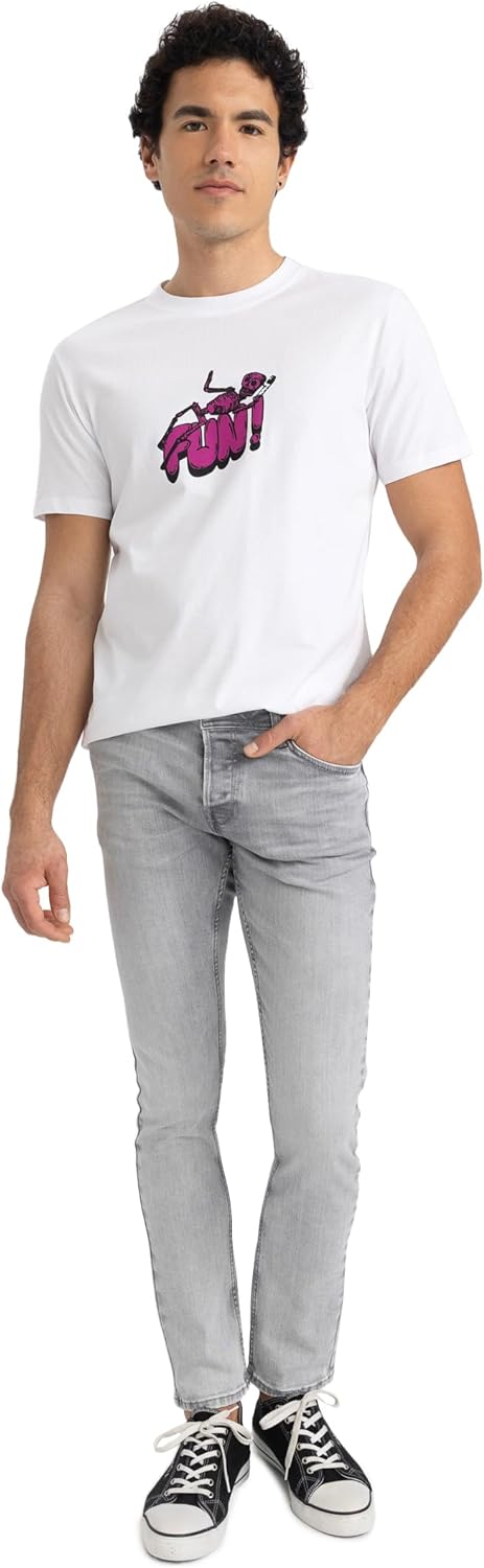 Erkek  x Wiser Wash Carlo Skinny Fit Normal Bel Dar Paça Jean Pantolon