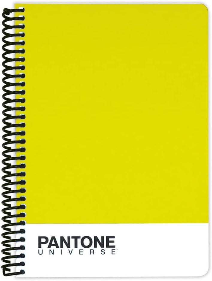 Pantone Universe A5 Boy Çizgili Spiralli Defter Limon Sarı