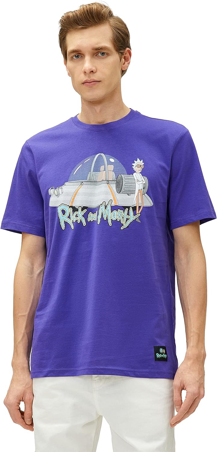 Rick and Morty Tişört Lisanslı Baskılı Pamuklu Tişört Erkek