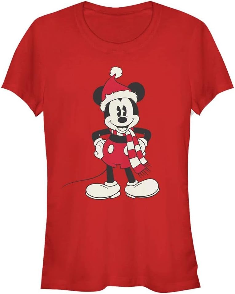 Mickey Classic - Yılbaşı Mickey Bisiklet Yaka Tişört Kadın