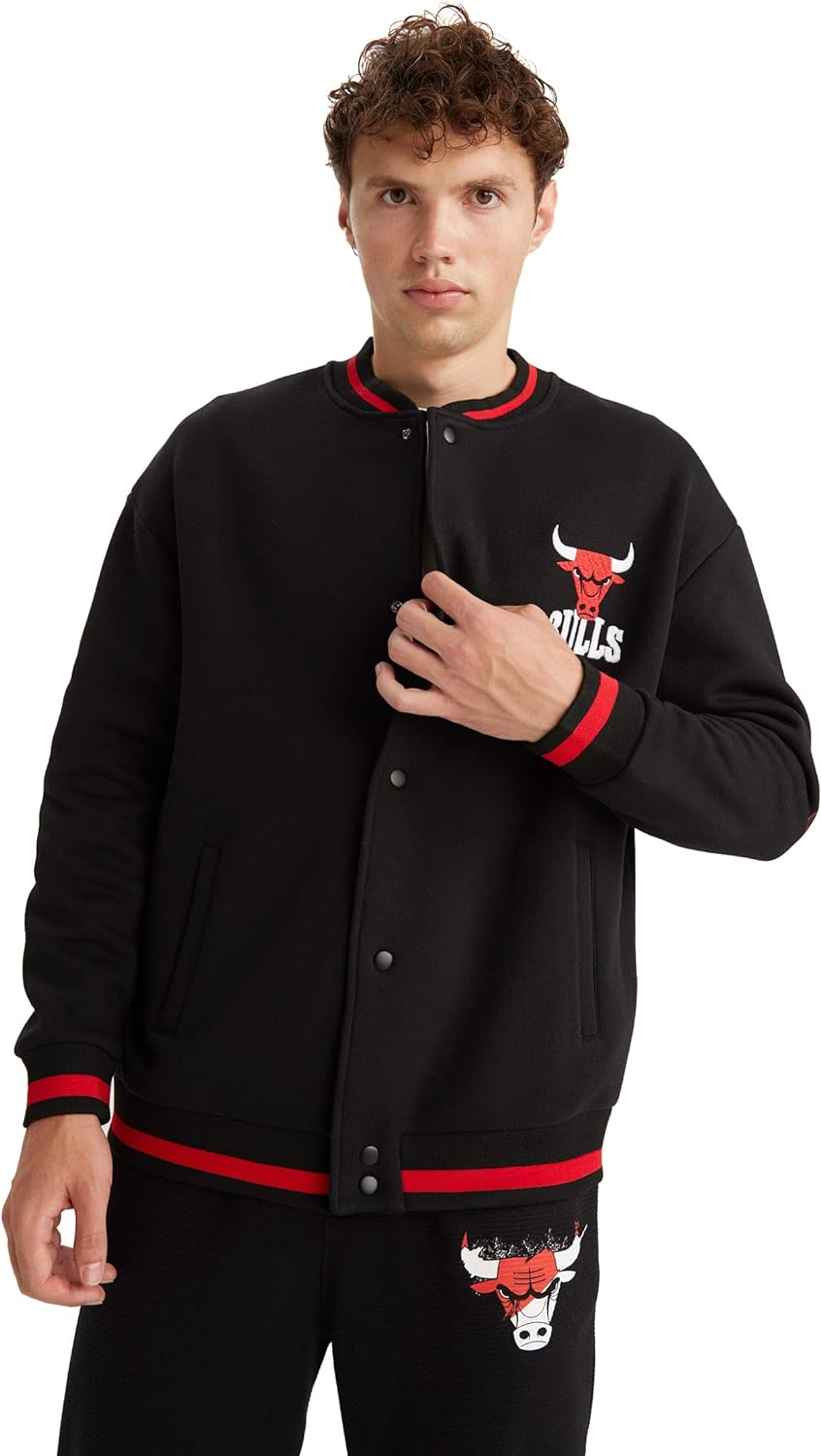 Erkek  Fit NBA Chicago Bulls Oversize Fit Hırka