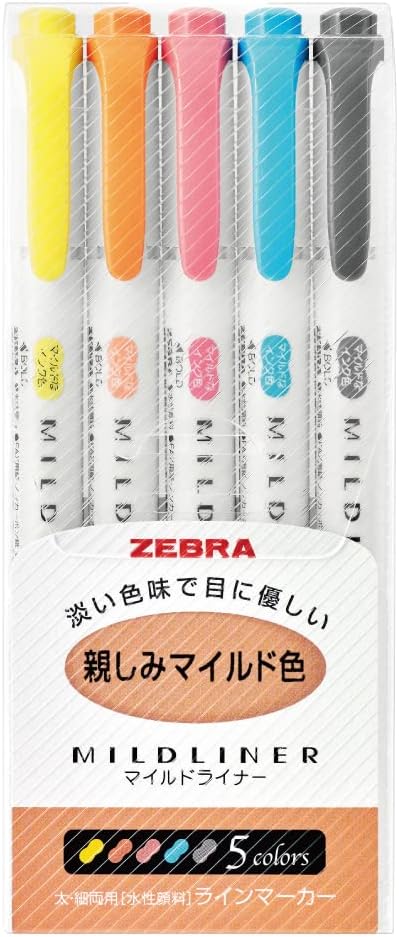 Mildliner Wkt7-5 C (5-Color Set)/Wkt7-5 C-Rc (5-Color Set)/Wkt7-5 C-Nc (5-Color Set)/Wkt7-N-5 C (5-Color Set) + Epoxy Çıkartma, Medium