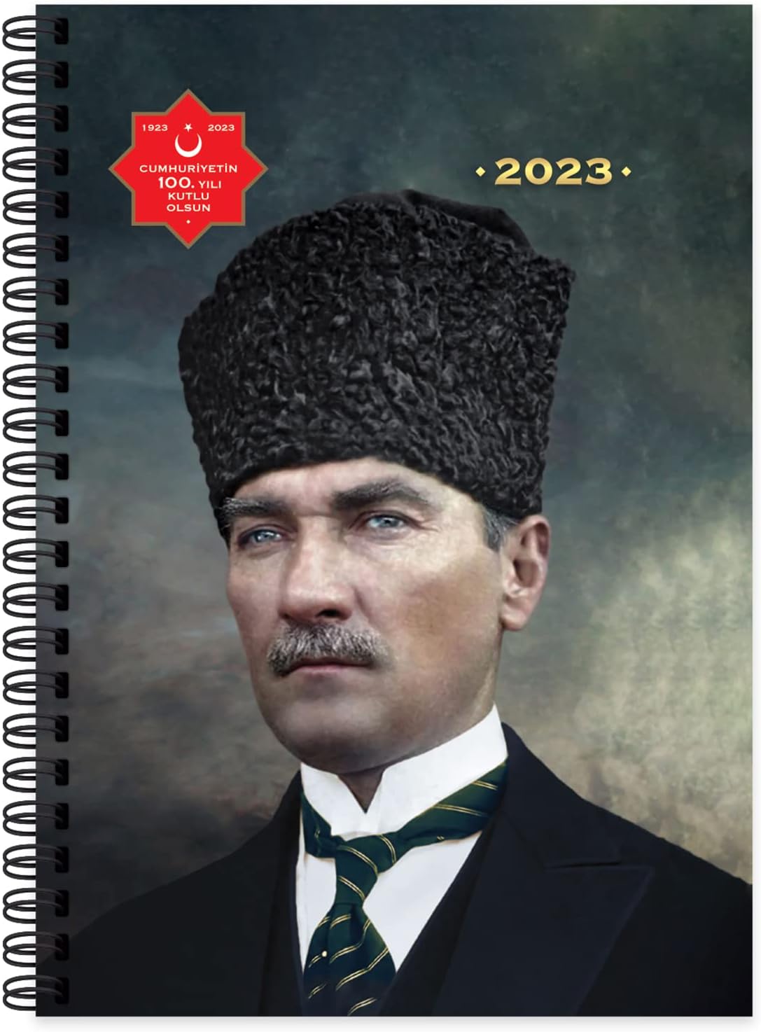 2023 Atatürk Günlük Spiralli Ajanda - Başkomutan, 17x24 cm