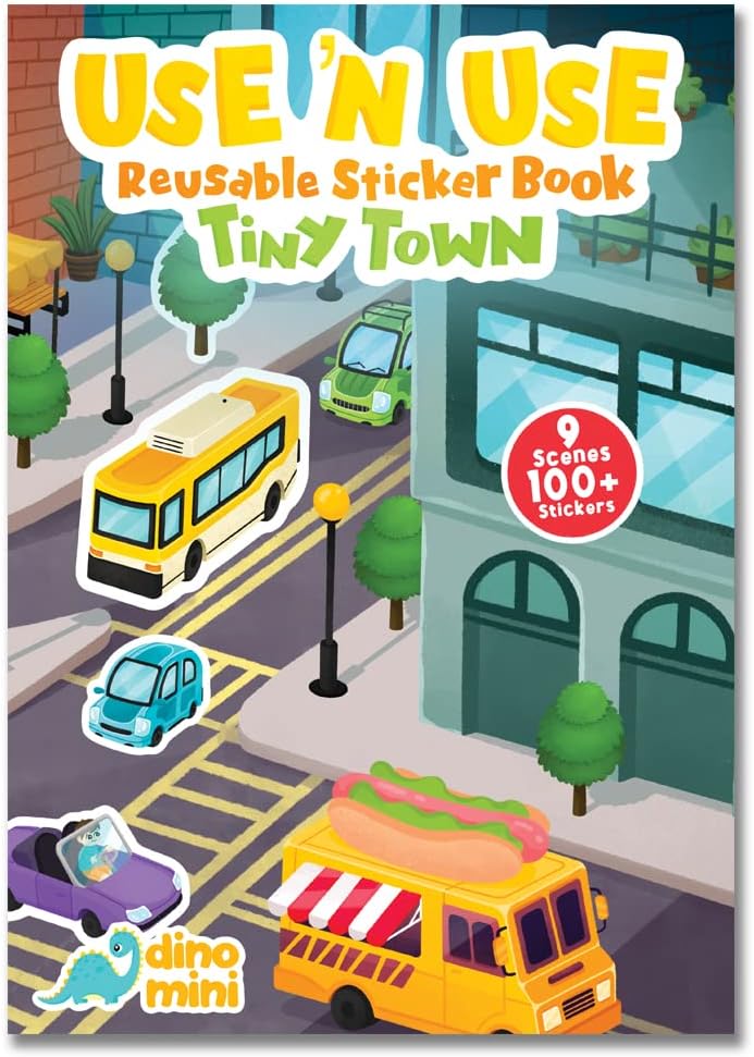 Use 'N Use Sticker Book Tiny Town (Tak Çıkar Çıkartma Kitabı)