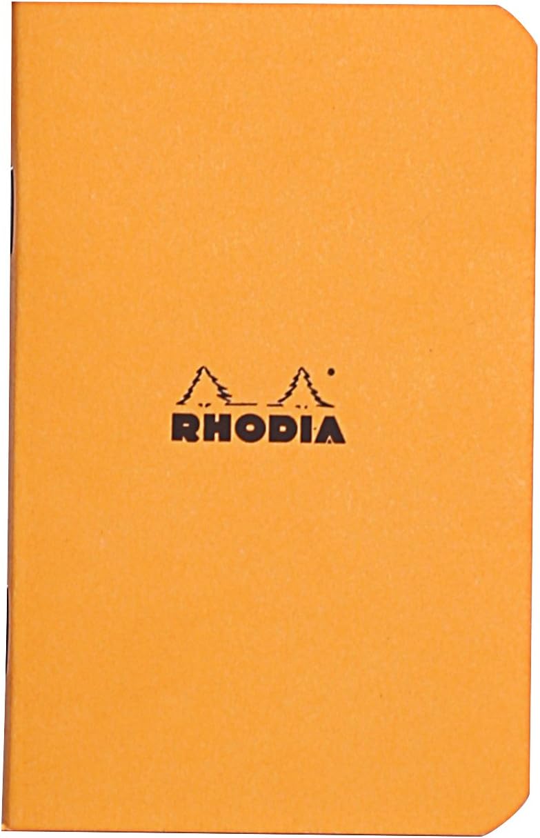 Rhodia Kareli Zımbalı Defter, Turuncu, 75x120 mm