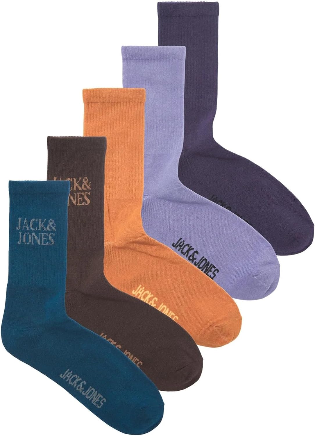 Erkek JACLOGO JJ TENNIS SOCKS 5 PACK Çorap, Turuncu, ONE SIZE