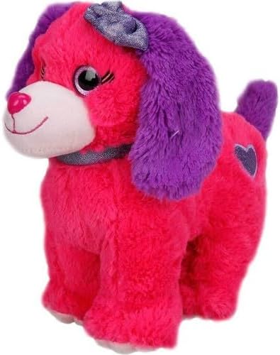 Renkli Peluş Köpek Koyu Pembe 25 cm