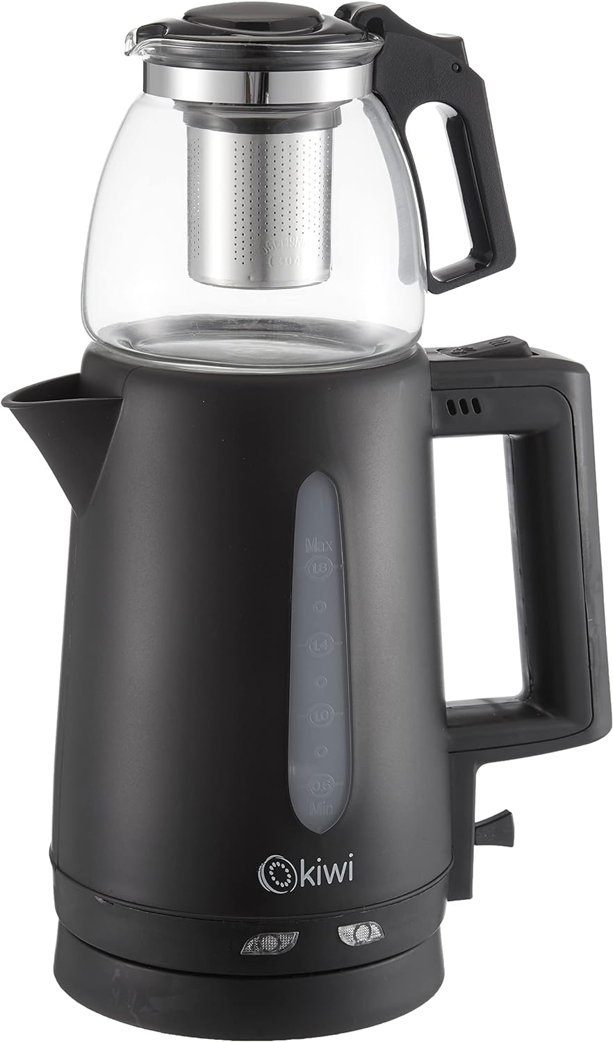 KTM-2907 Çay Yapma Makinesi, 1.8 L Kettle ve 0.9 L Demlik Kapasitesi, Siyah