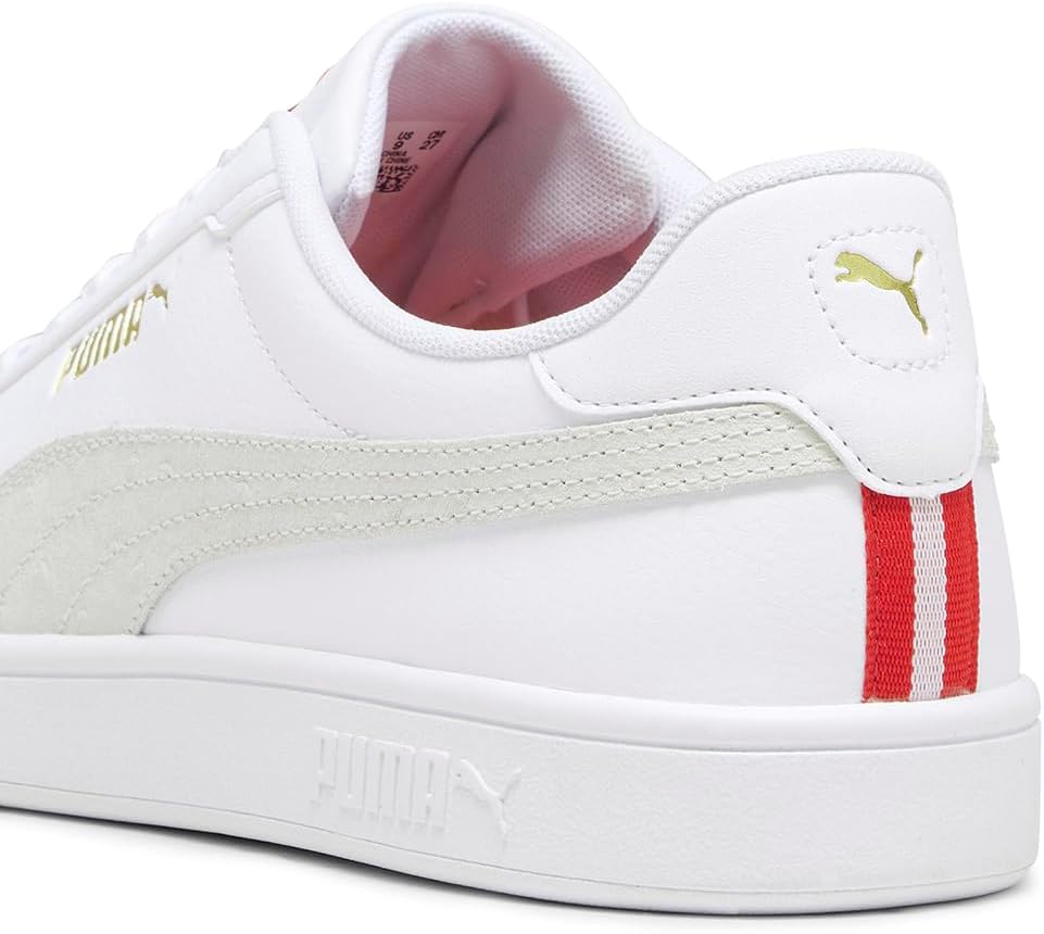 Smash 3.0  Academia Unisex Yetişkin Spor Ayakkabı, White-Warm White-Gold-For All Time Red-Gum, 42