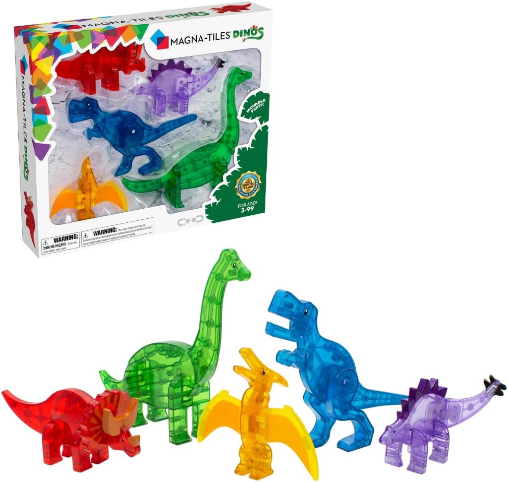 Magna Tiles Oyuncak Dinozorlar, 5 Parça