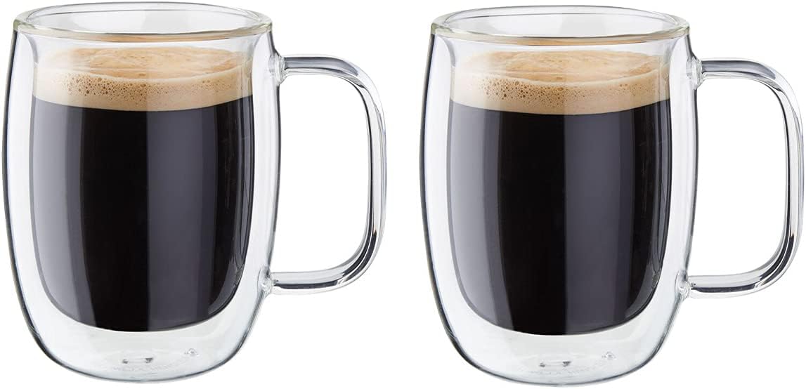 Çift Camlı Kulplu 2'li Espresso Bardak Seti, 134 ml, Cam