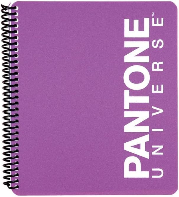 Pantone Universe PP Kapaklı Spiralli Çizgili Defter Mor - 17.5x20.5cm